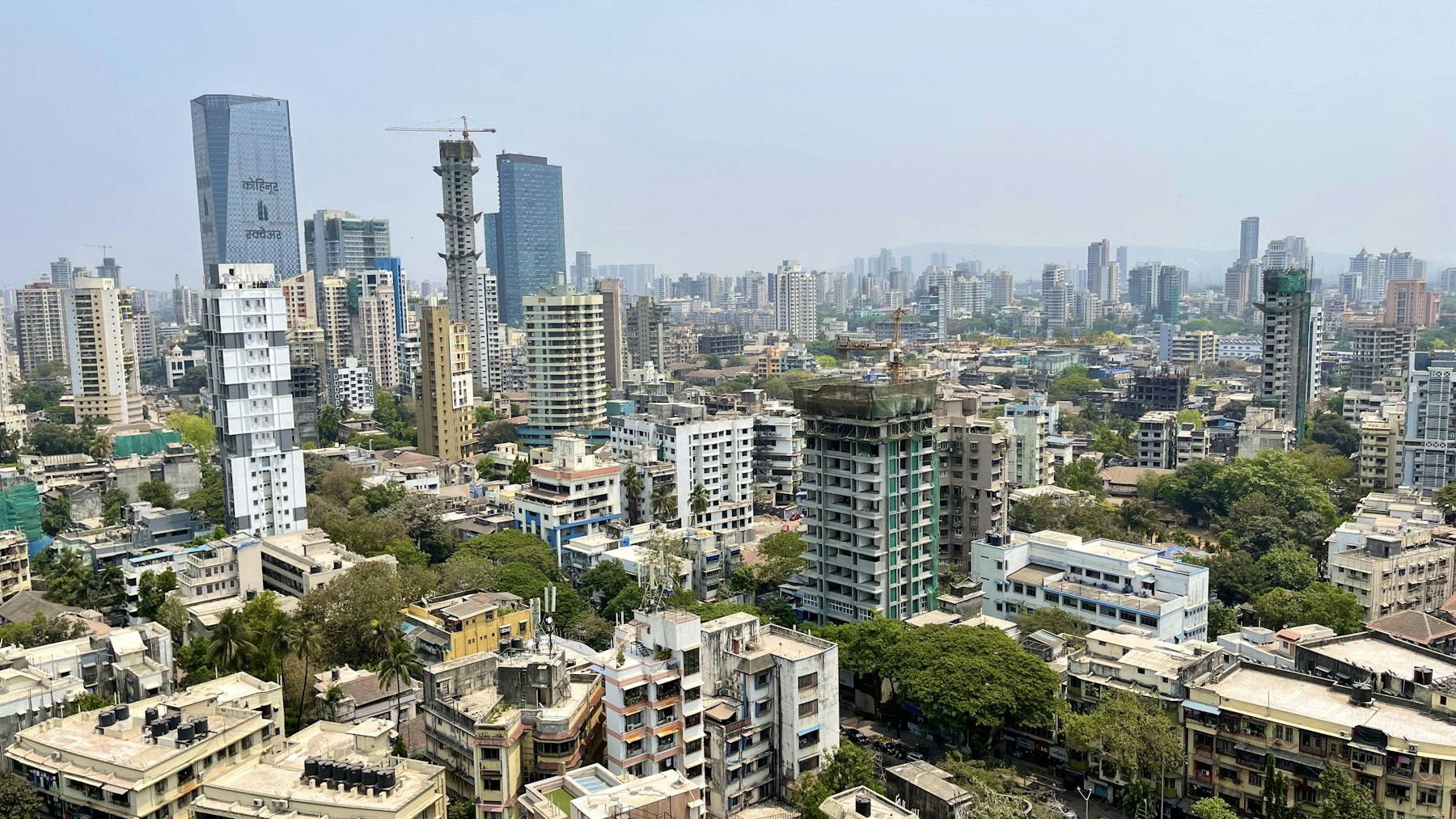 Mumbai city blocks and towers seen from above